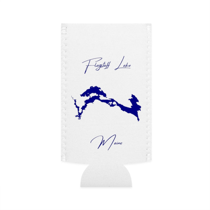 Maine  Flagstaff  Lake  Slim  Can  Koozie  front  position  view  from  flat-front  white.webp