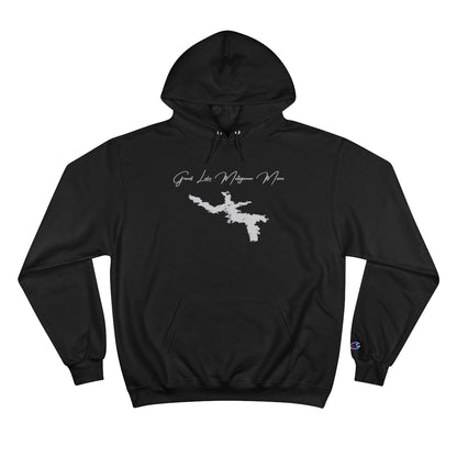 Maine  Grand  Lake  Matagamon  Hoodie  front  position  view  from  front  black.webp