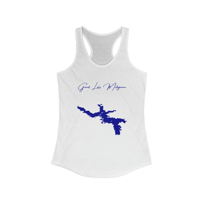 Maine  Grand  Lake  Matagamon  Racerback-Tank  front  position  view  from  front  solid  white.webp