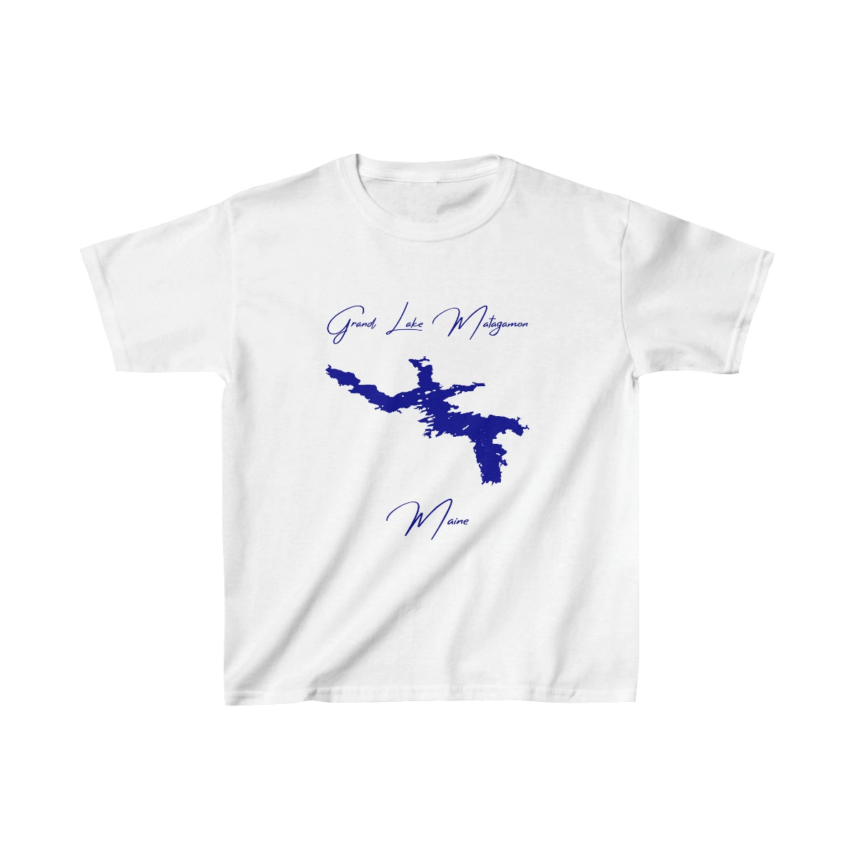 Maine  Grand  Lake  Matagamon  Youth  T-shirt  front  position  view  from  front  white.webp