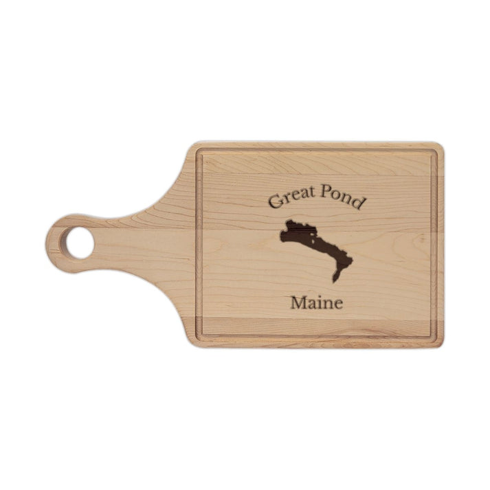 Maine  Great  Pond  Engraved  Cutting  Board  front  position  view  from  front  maple.webp