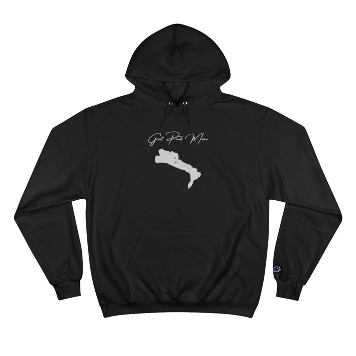 Maine  Great  Pond  Hoodie  front  position  view  from  front  black.webp