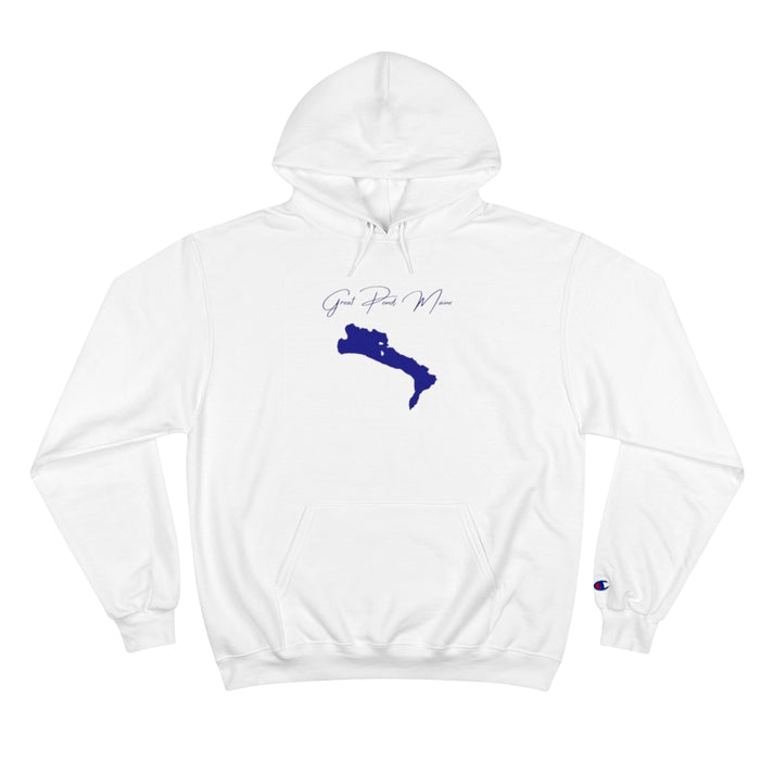 Maine  Great  Pond  Hoodie  front  position  view  from  front  white.webp