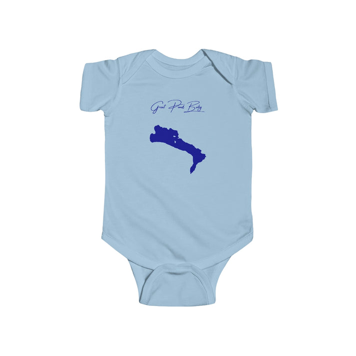 Maine  Great  Pond  Onesie  front  position  view  from  front  light  blue.webp