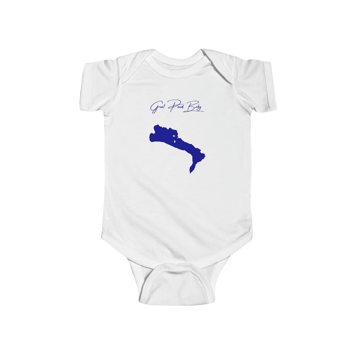 Maine  Great  Pond  Onesie  front  position  view  from  front  white.webp