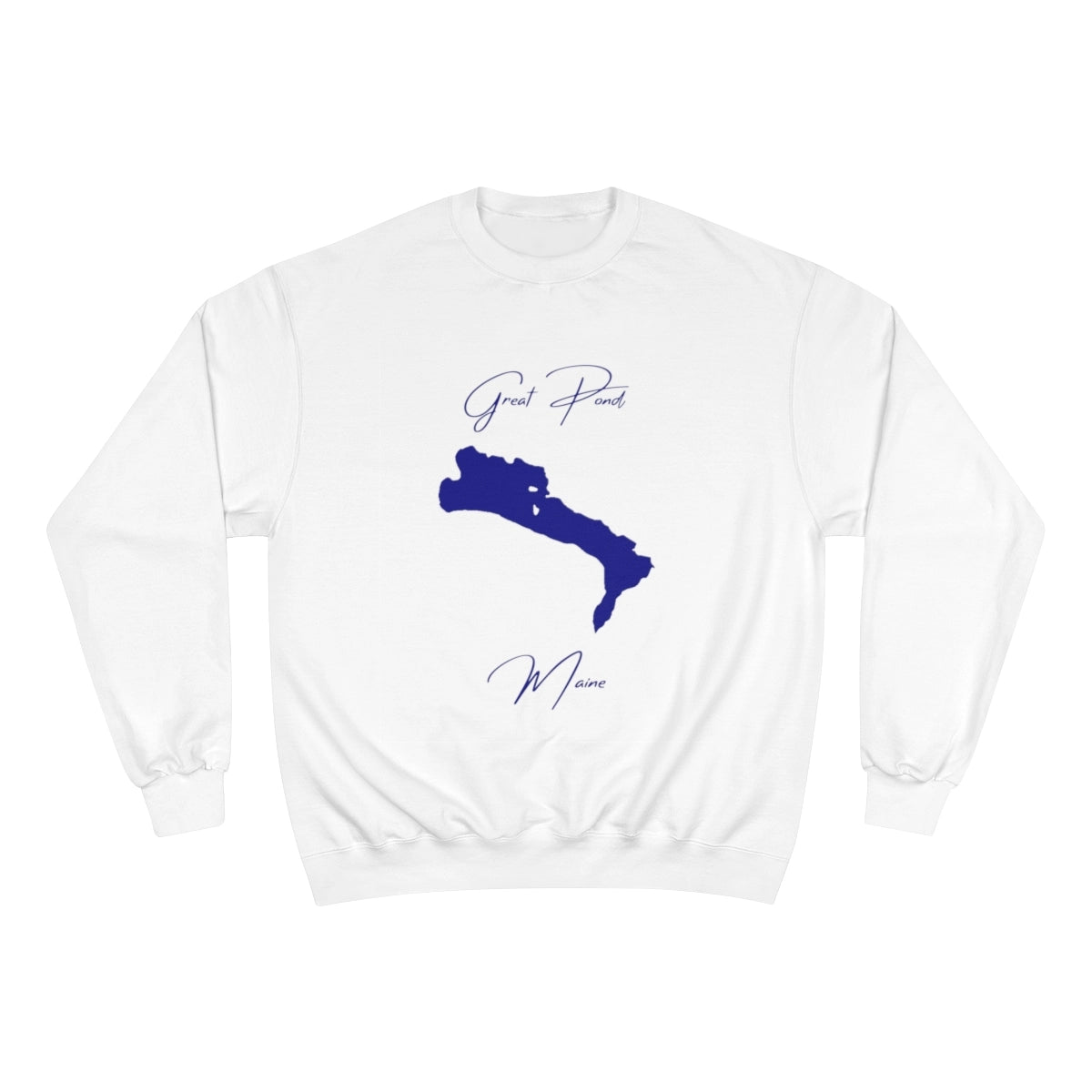 Maine  Great  Pond  Sweatshirt  front  position  view  from  front  white.webp