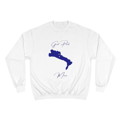 Maine  Great  Pond  Sweatshirt  front  position  view  from  front  white.webp
