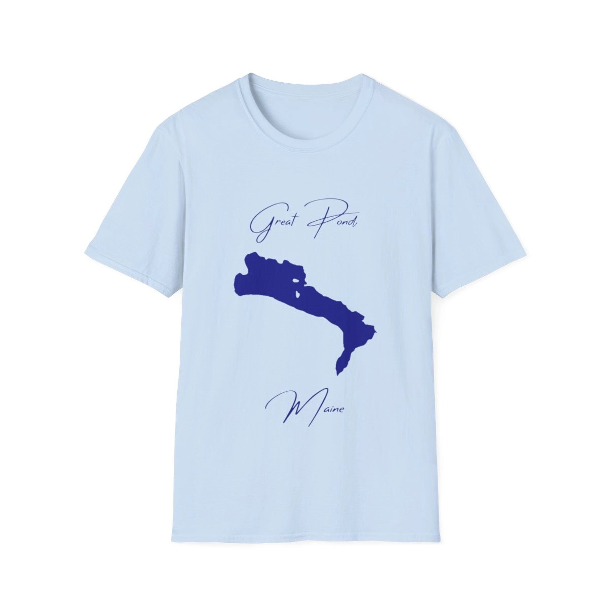 Maine  Great  Pond  T-shirt  front  position  view  from  front  light  blue.webp