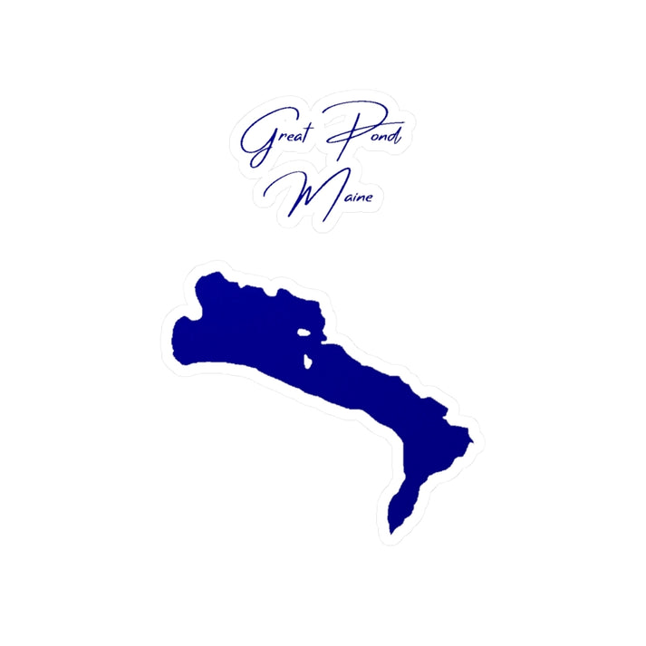 Maine  Great  Pond  Vinyl  Decal  other  position  view  from  front  4  x  6.webp