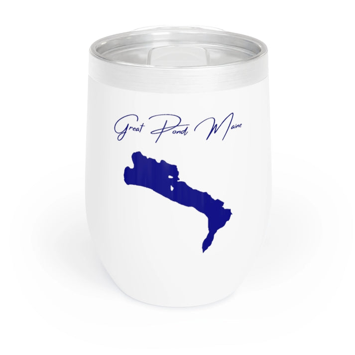 Maine  Great  Pond  Wine  Tumbler  front  position  view  from  front  white.webp