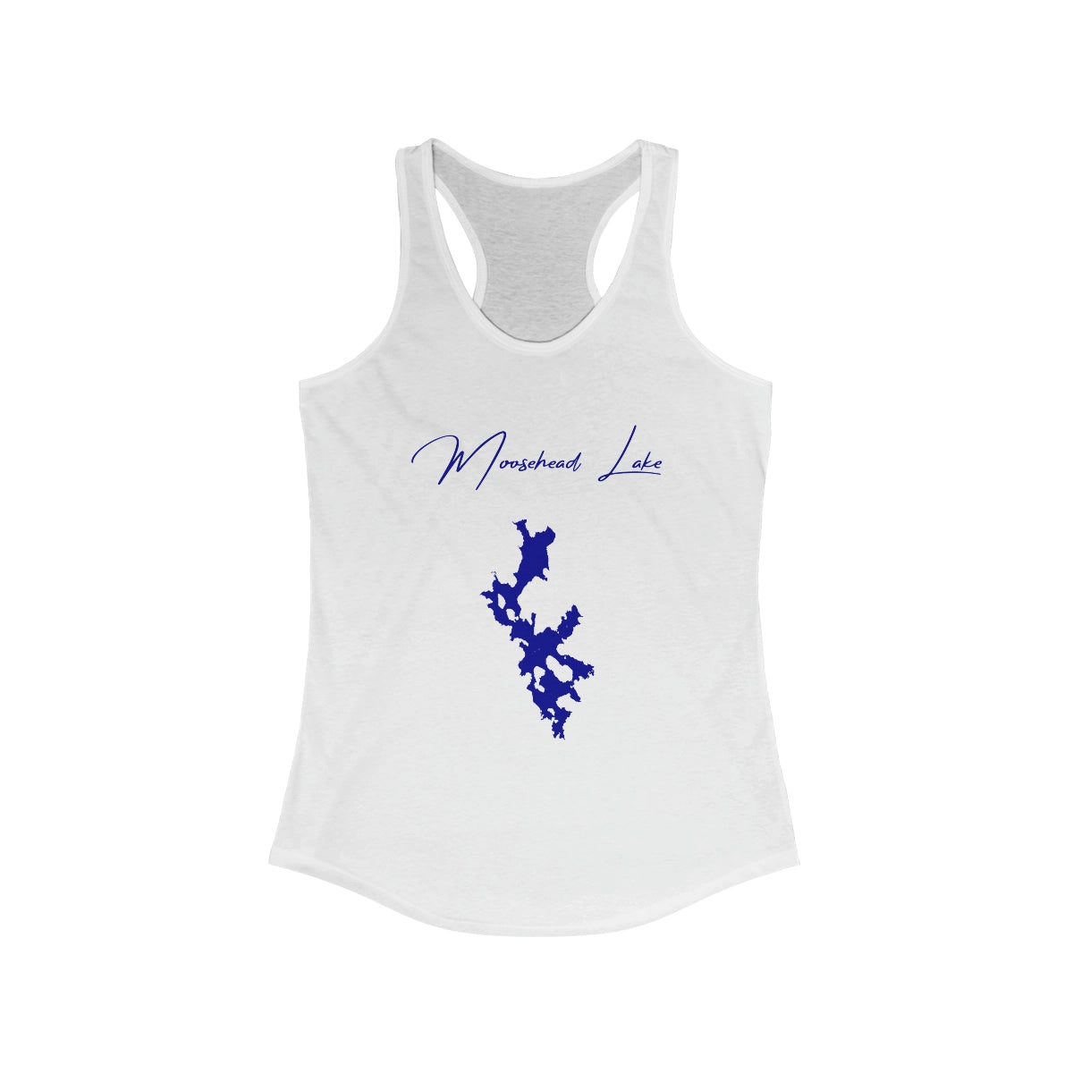 Maine  Moosehead  Lake  Racerback-Tank  front  position  view  from  front  solid  white.webp