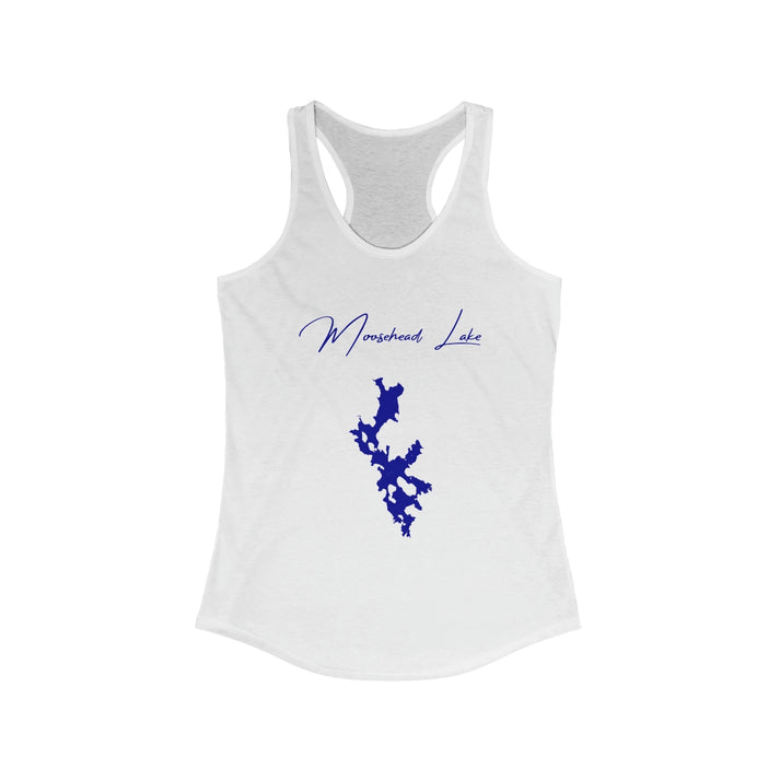 Maine  Moosehead  Lake  Racerback-Tank  front  position  view  from  front  solid  white.webp