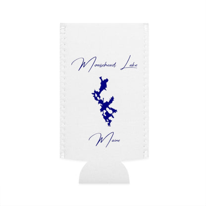 Maine  Moosehead  Lake  Slim  Can  Koozie  front  position  view  from  flat-front  white.webp