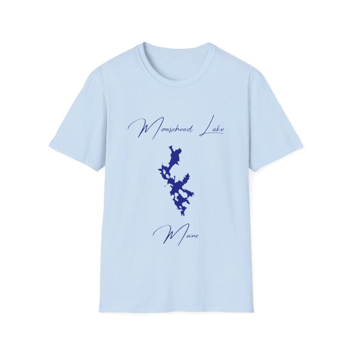 Maine  Moosehead  Lake  T-shirt  front  position  view  from  front  light  blue.webp