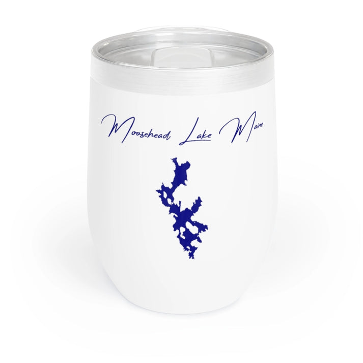 Maine  Moosehead  Lake  Wine  Tumbler  front  position  view  from  front  white.webp
