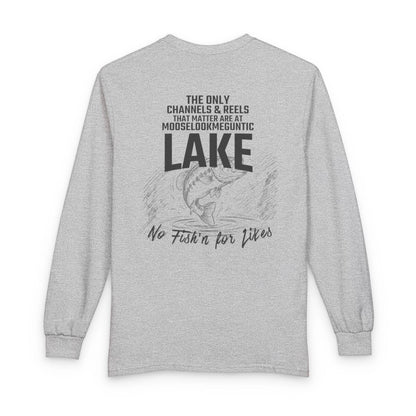 Maine  Mooselookmeguntic  Lake  Long  Sleeve  Fishing  T-shirt  back  position  view  from  back  sport  grey.webp