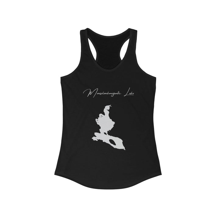 Maine  Mooselookmeguntic  Lake  Racerback-Tank  front  position  view  from  front  solid  black.webp
