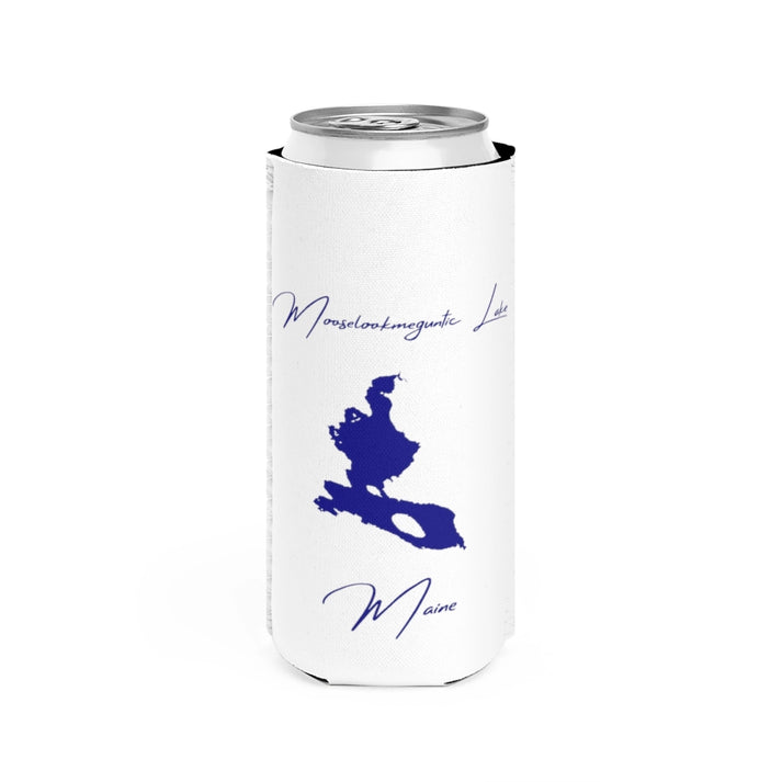 Maine  Mooselookmeguntic  Lake  Slim  Can  Koozie  front  position  view  from  front  white.webp