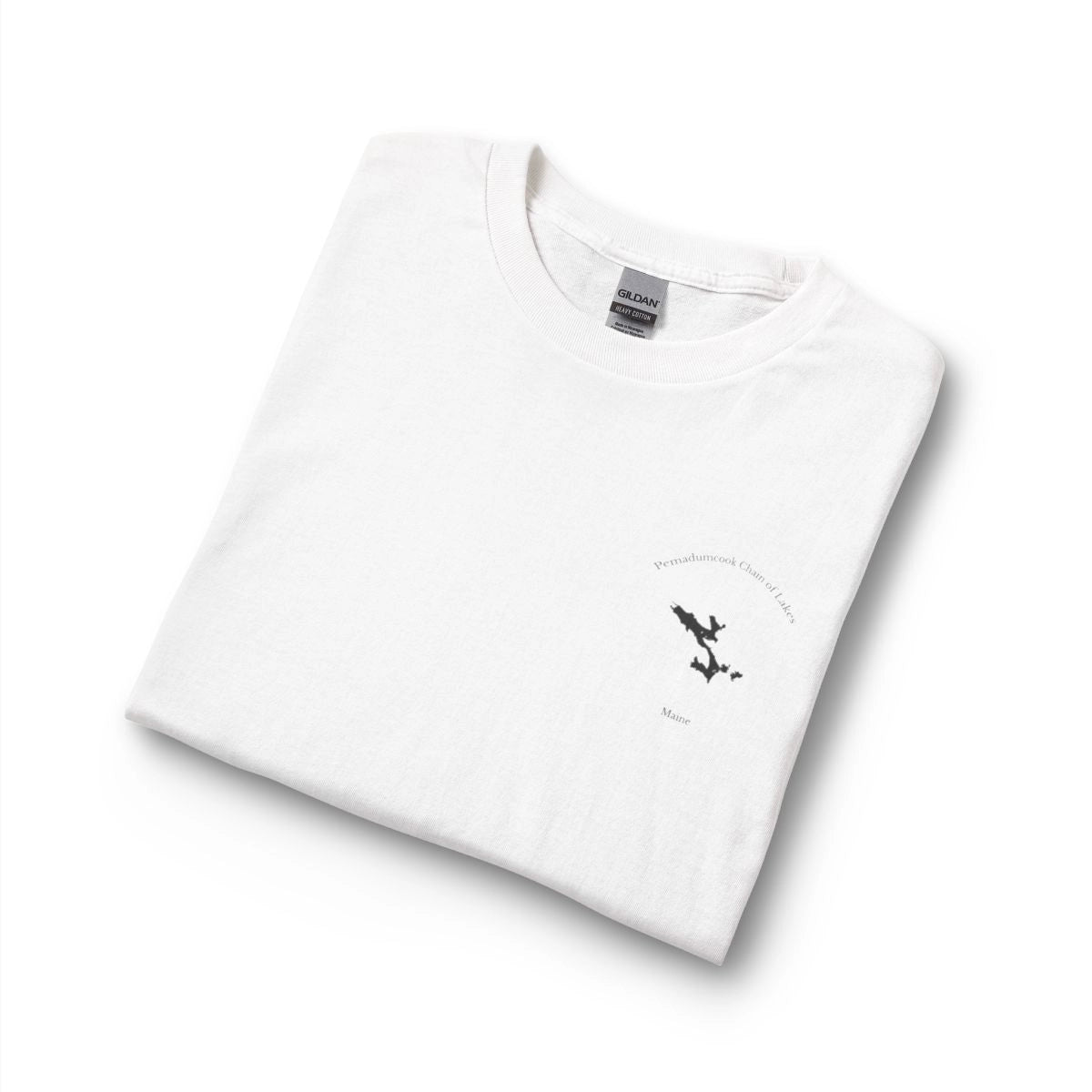 Maine  Pemadumcook  Chain  of  Lakes  Long  Sleeve  Fishing  T-shirt  other  position  view  from  folded  white.webp
