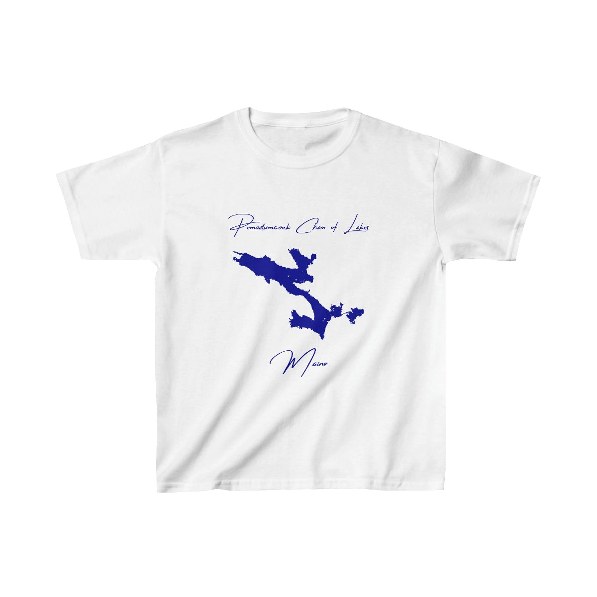 Maine  Pemadumcook  Chain  of  Lakes  Youth  T-shirt  front  position  view  from  front  white.webp