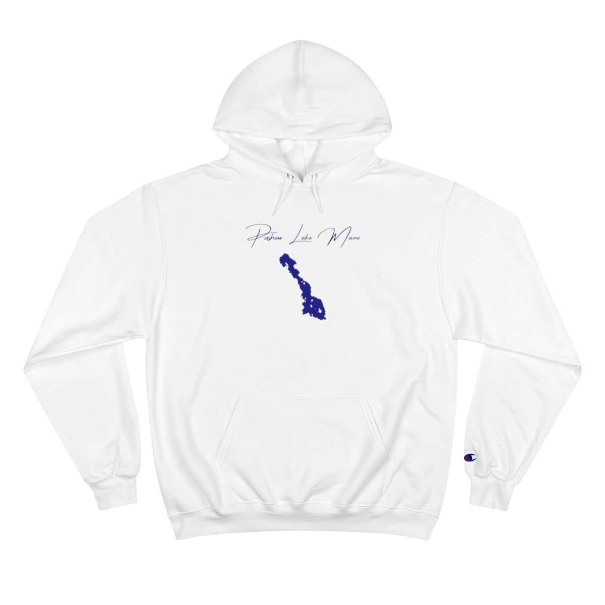 Maine  Pushaw  Lake  Hoodie  front  position  view  from  front  white.webp