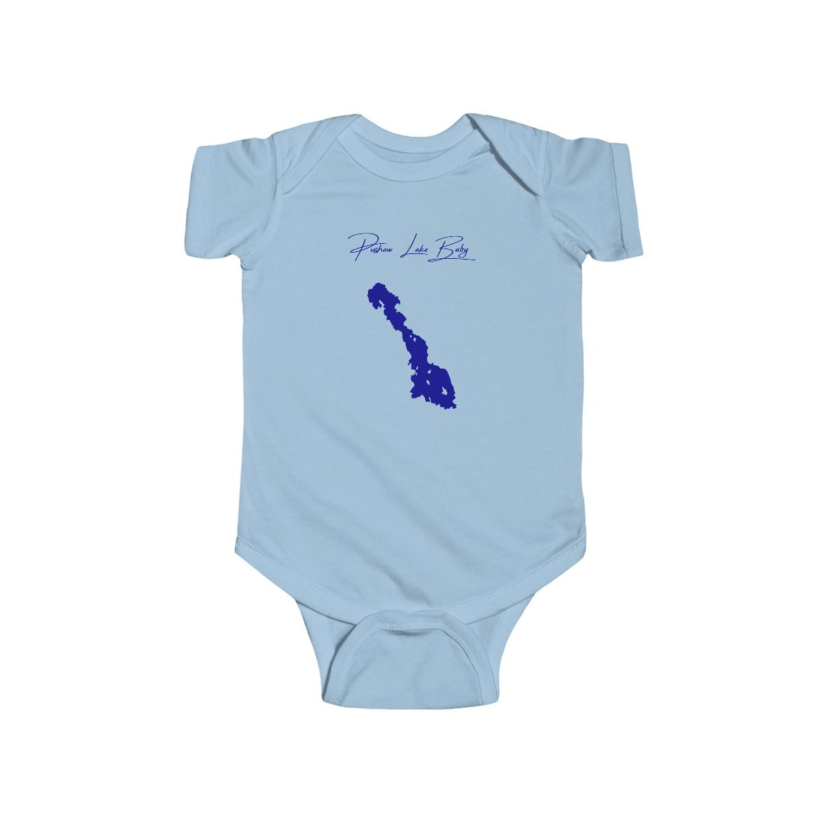 Maine  Pushaw  Lake  Onesie  front  position  view  from  front  light  blue.webp