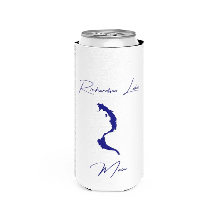 Maine  Richardson  Lake  Slim  Can  Koozie  front  position  view  from  front  white.webp