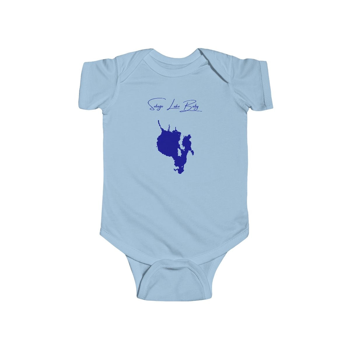 Maine  Sebago  Lake  Onesie  front  position  view  from  front  light  blue.webp