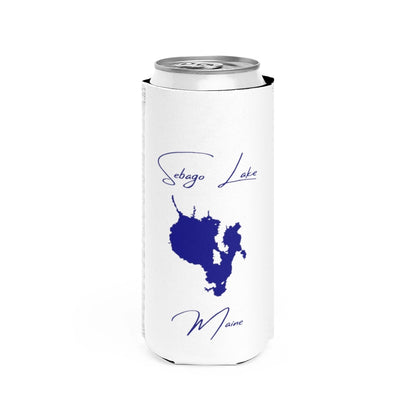 Maine  Sebago  Lake  Slim  Can  Koozie  front  position  view  from  front  white.webp