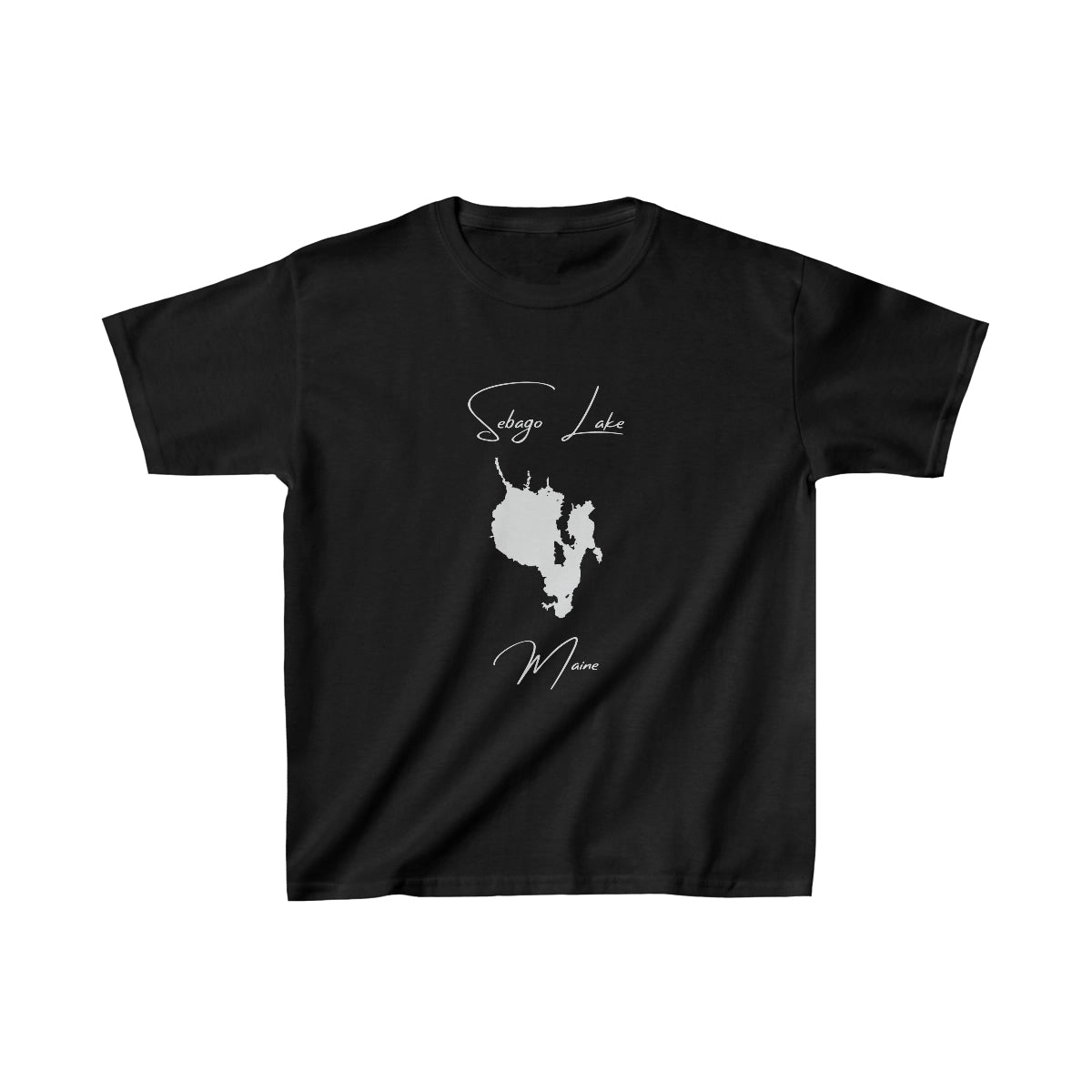 Maine  Sebago  Lake  Youth  T-shirt  front  position  view  from  front  black.webp