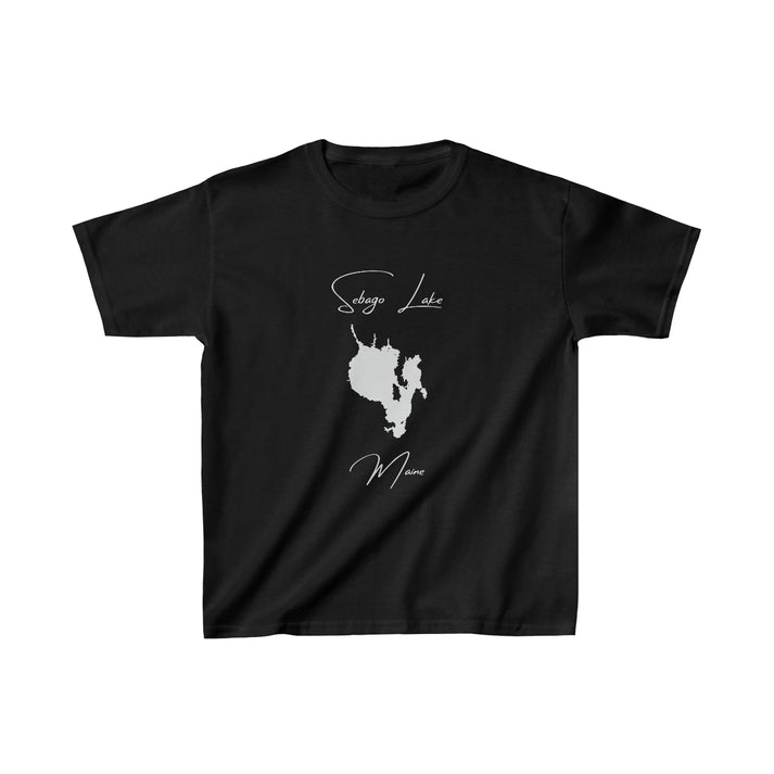 Maine  Sebago  Lake  Youth  T-shirt  front  position  view  from  front  black.webp