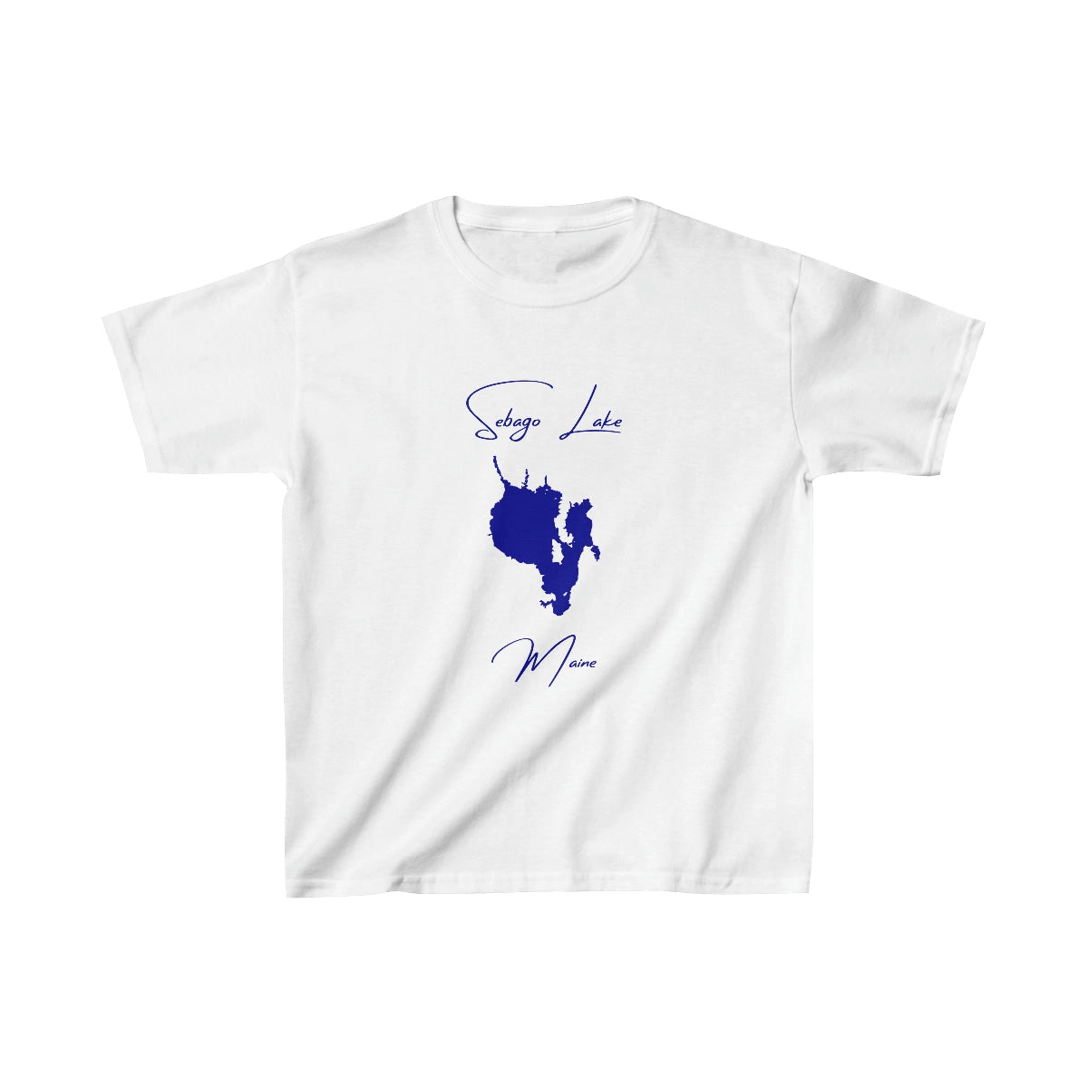 Maine  Sebago  Lake  Youth  T-shirt  front  position  view  from  front  white.webp