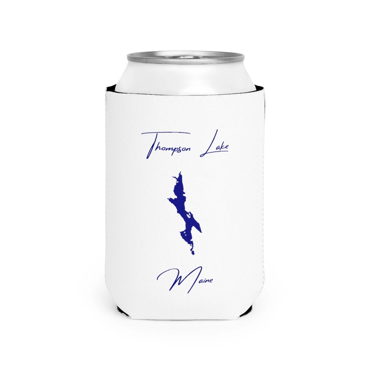 Maine  Thompson  Lake  Can  Koozie  front  position  view  from  front-2  white.webp