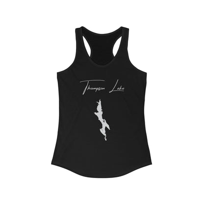 Maine  Thompson  Lake  Racerback-Tank  front  position  view  from  front  solid  black.webp