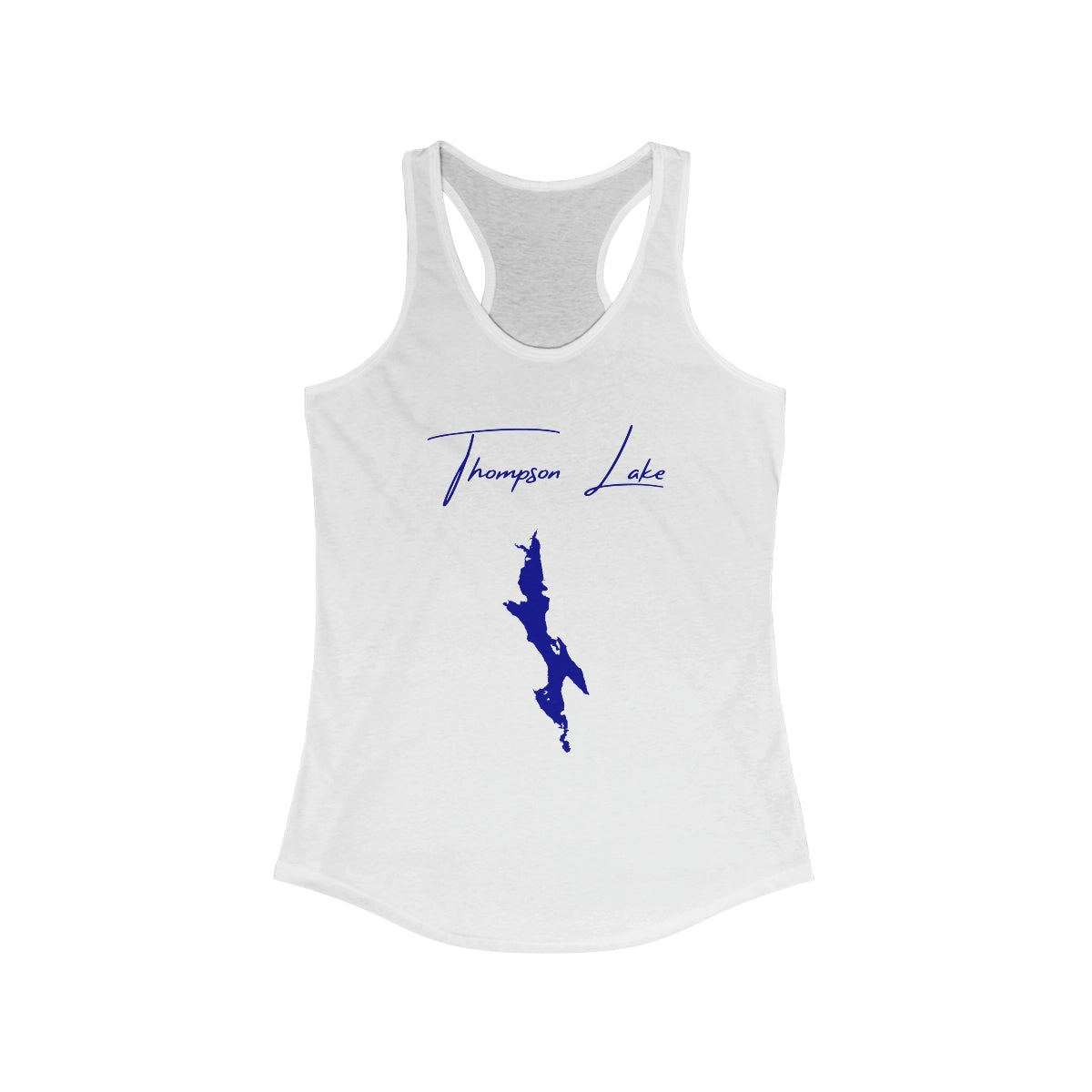 Maine  Thompson  Lake  Racerback-Tank  front  position  view  from  front  solid  white.webp