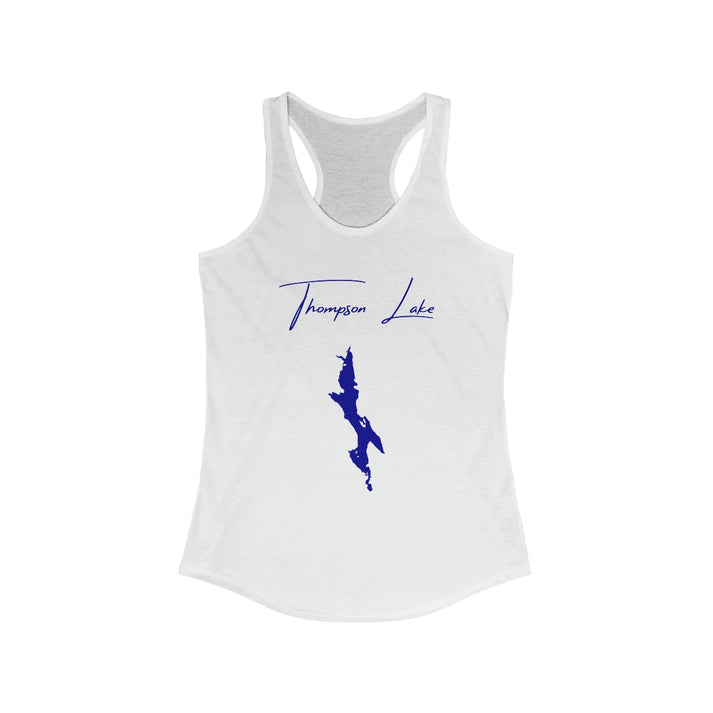Maine  Thompson  Lake  Racerback-Tank  front  position  view  from  front  solid  white.webp