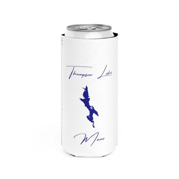 Maine  Thompson  Lake  Slim  Can  Koozie  front  position  view  from  front  white.webp