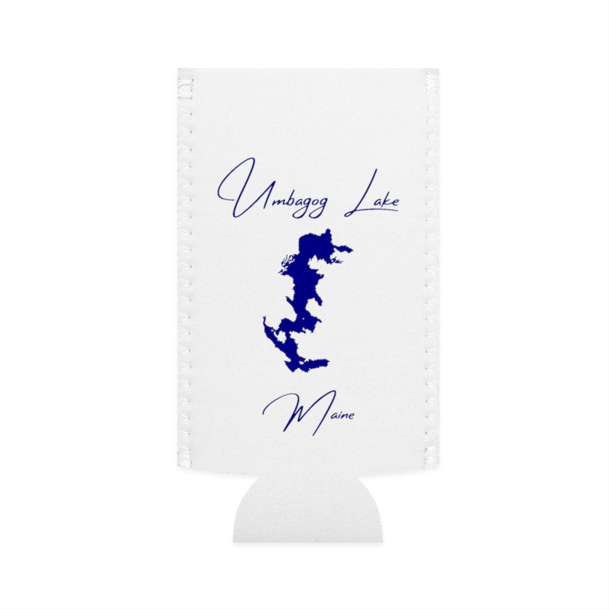 Maine  Umbagog  Lake  Slim  Can  Koozie  front  position  view  from  flat-front  white.webp