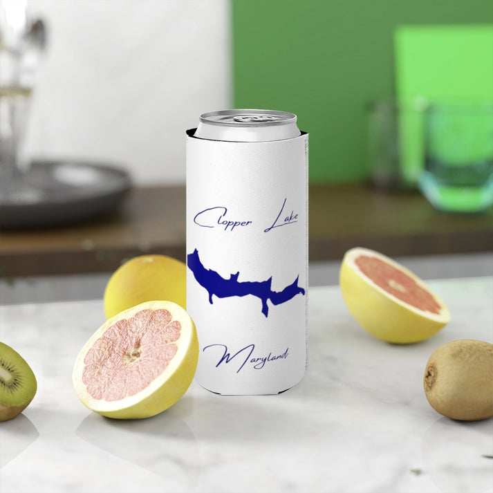 Maryland  Clopper  Lake  Slim  Can  Koozie  front  position  view  from  context-2  white.webp