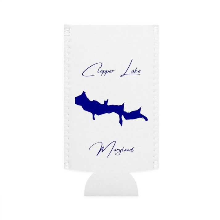 Maryland  Clopper  Lake  Slim  Can  Koozie  front  position  view  from  flat-front  white.webp