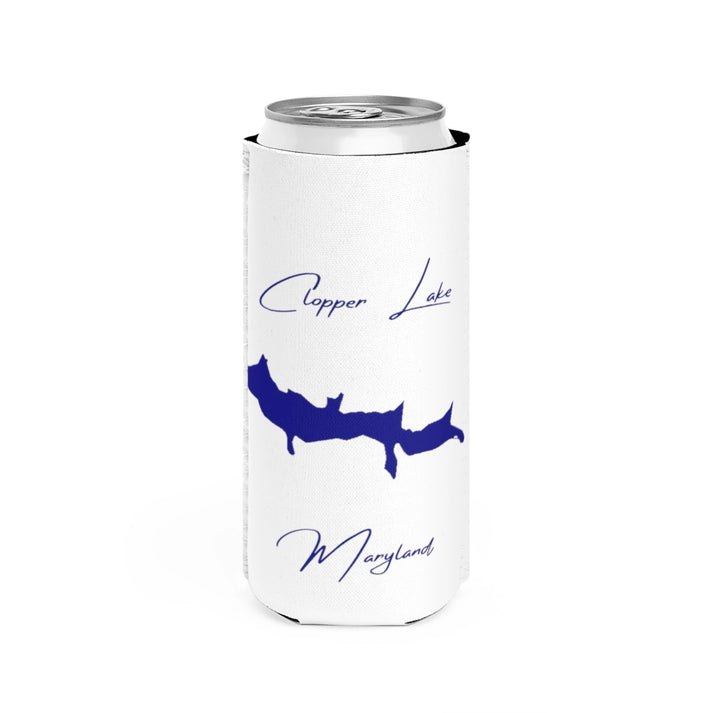 Maryland  Clopper  Lake  Slim  Can  Koozie  front  position  view  from  front  white.webp