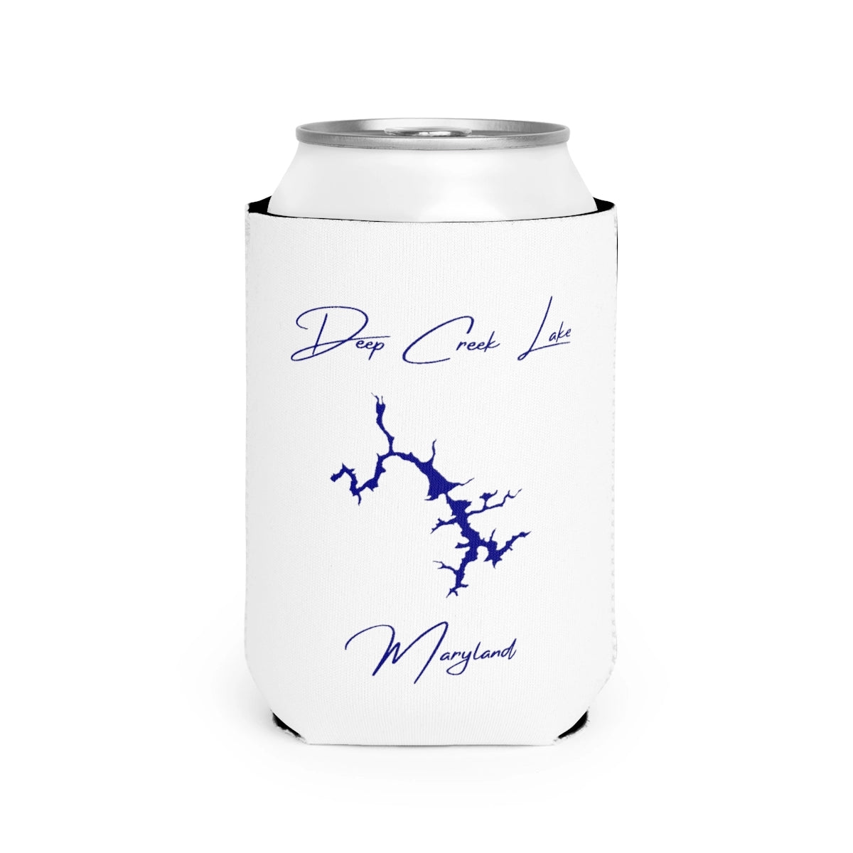Maryland  Deep  Creek  Lake  Can  Koozie  front  position  view  from  front-2  white.webp