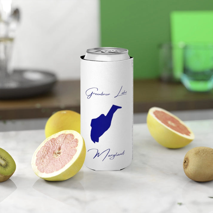 Maryland  Greenbrier  Lake  Slim  Can  Koozie  front  position  view  from  context-2  white.webp