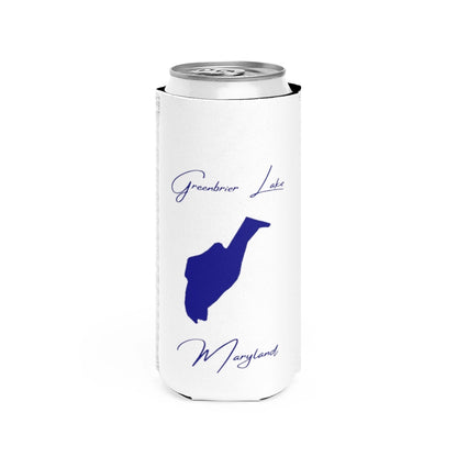 Maryland  Greenbrier  Lake  Slim  Can  Koozie  front  position  view  from  front  white.webp