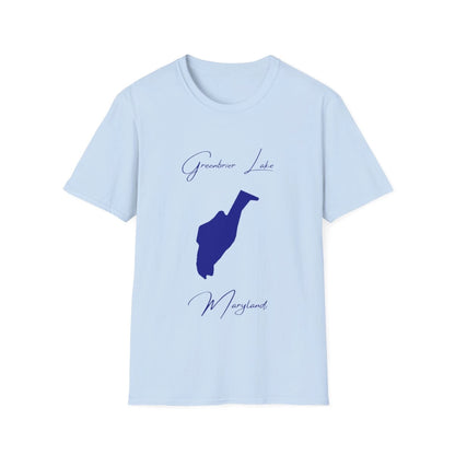 Maryland  Greenbrier  Lake  T-shirt  front  position  view  from  front  light  blue.webp