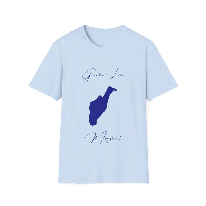 Maryland  Greenbrier  Lake  T-shirt  front  position  view  from  front  light  blue.webp
