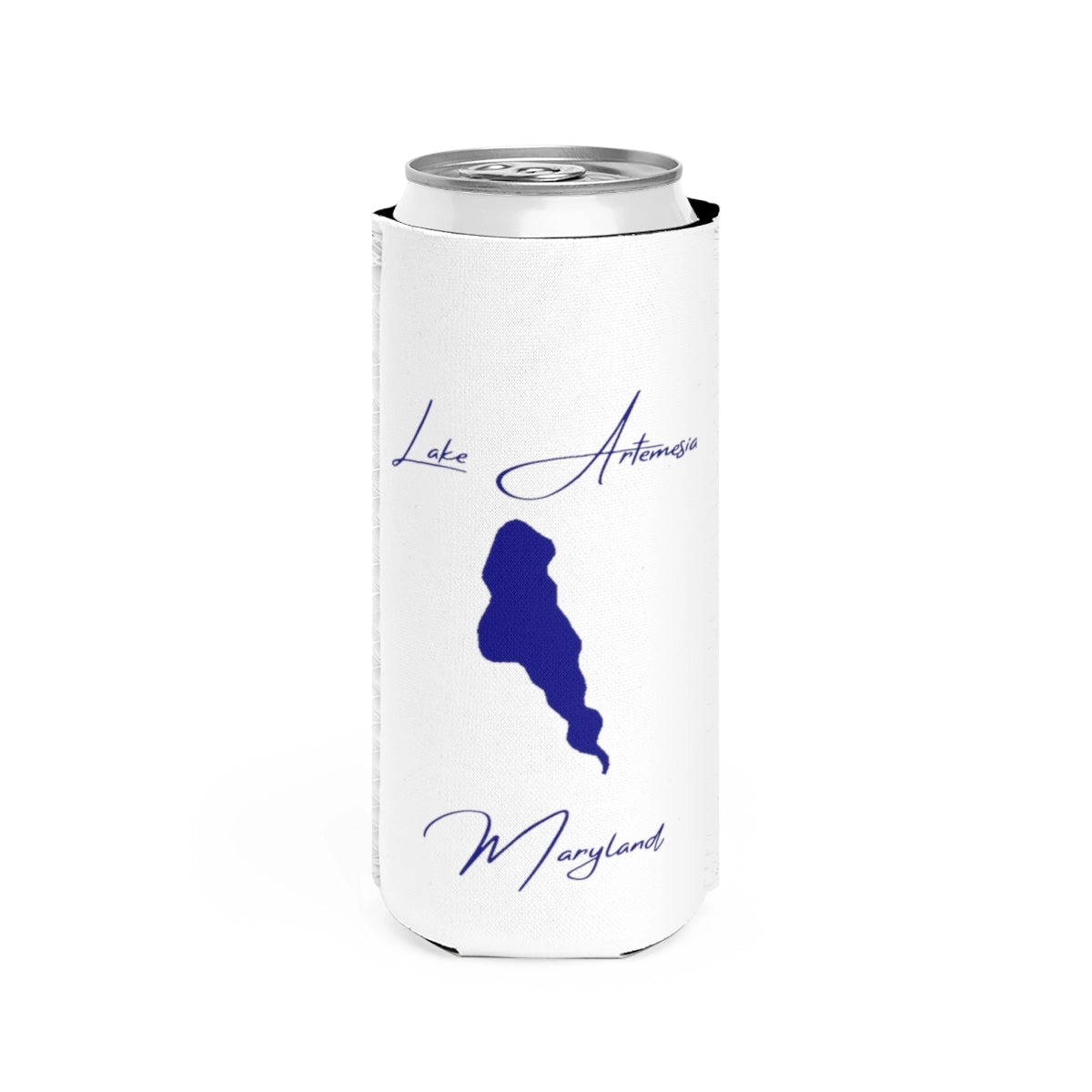 Maryland  Lake  Artemesia  Slim  Can  Koozie  front  position  view  from  front  white.webp