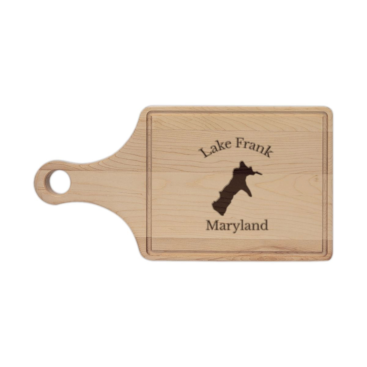 Maryland  Lake  Frank  Engraved  Cutting  Board  front  position  view  from  front  maple.webp