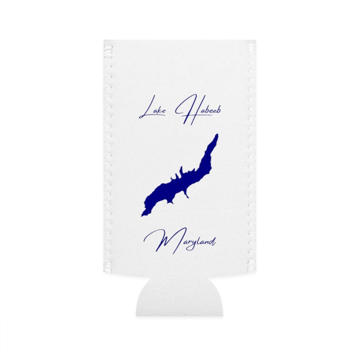 Maryland  Lake  Habeeb  Slim  Can  Koozie  front  position  view  from  flat-front  white.webp