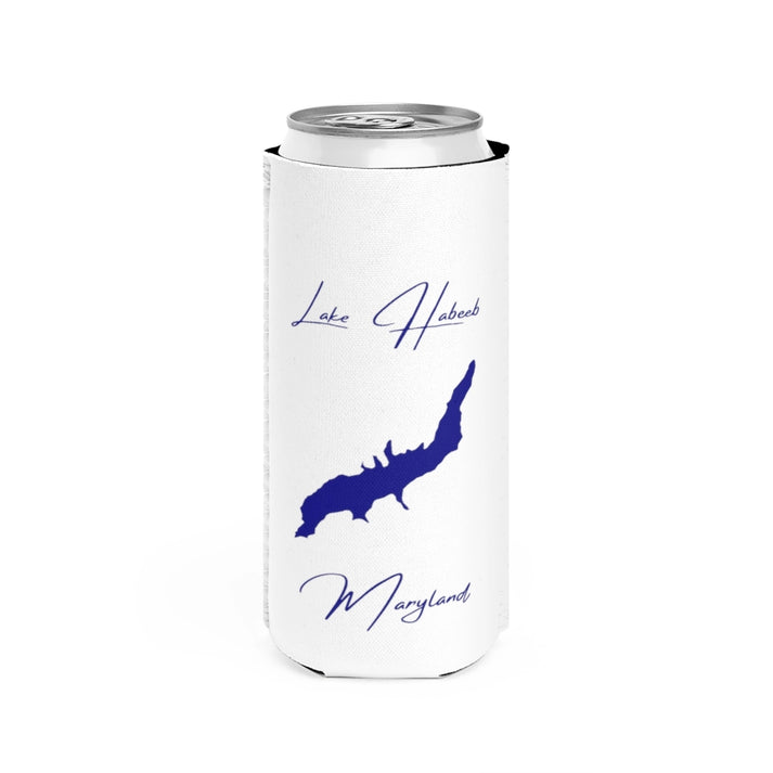 Maryland  Lake  Habeeb  Slim  Can  Koozie  front  position  view  from  front  white.webp